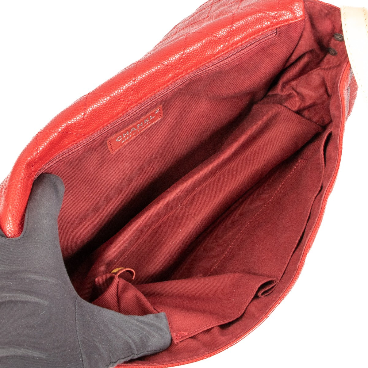 Chanel 2.55 Red Caviar Leather Flap Bag