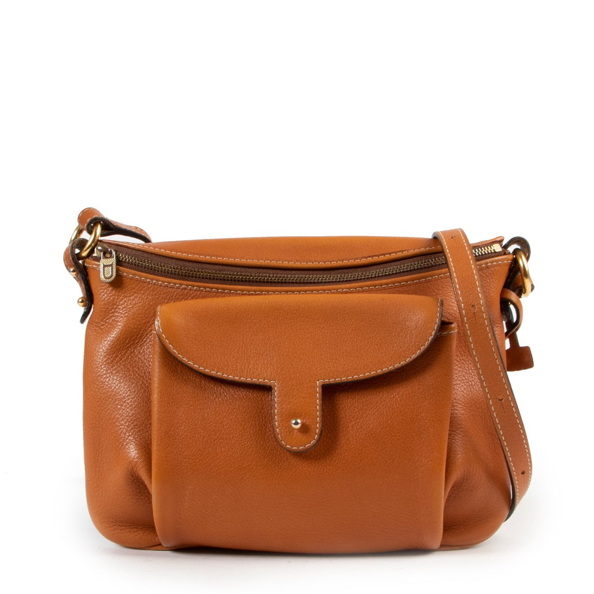 Delvaux Cognac Shoulder Bag