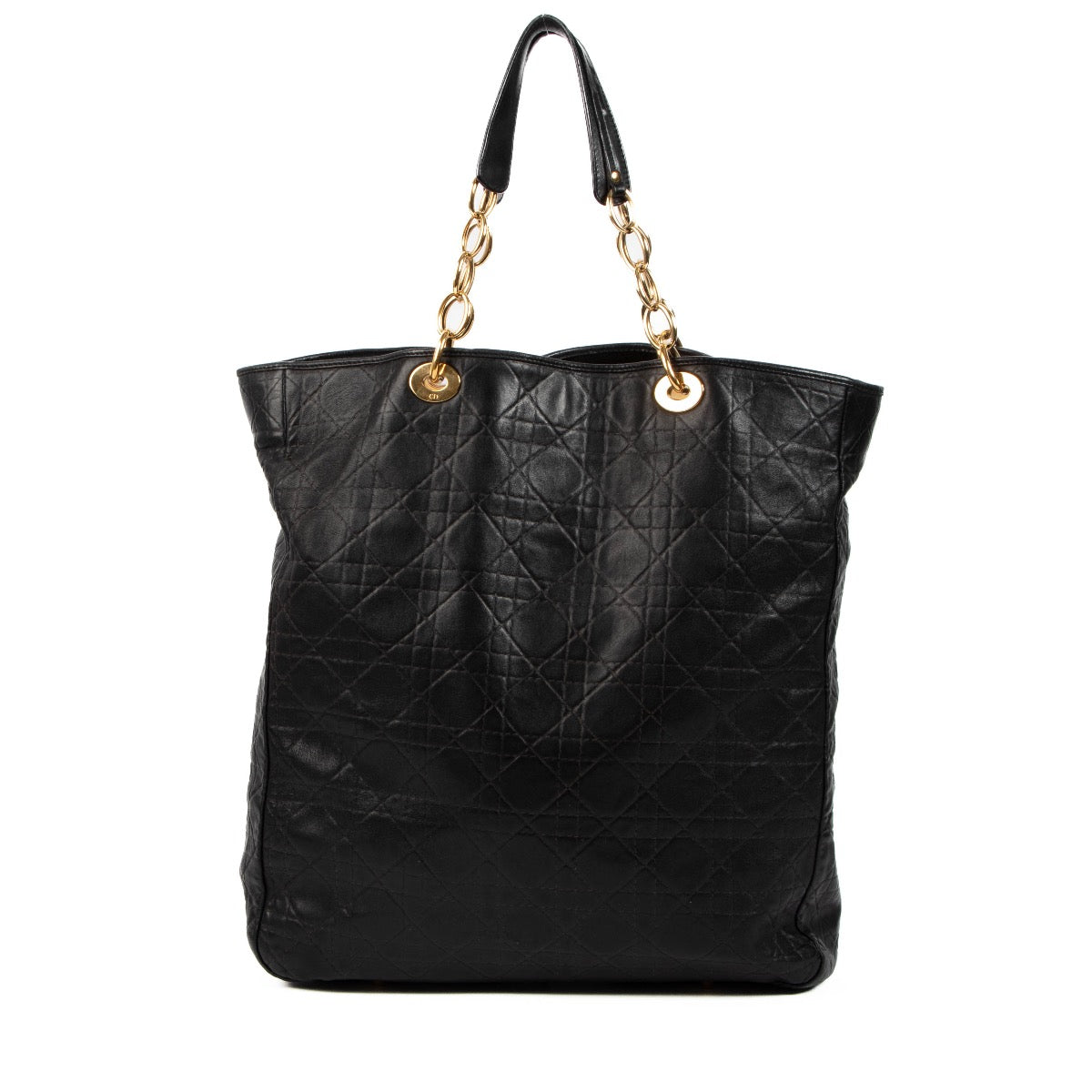 Buy an authentic second hand Christian Dior Cannage Lambskin Leather Soft Lady Dior Shopping Tote in good condition at Labellov Antwerp.
