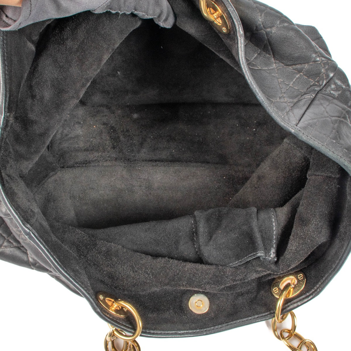 Buy an authentic second hand Christian Dior Cannage Lambskin Leather Soft Lady Dior Shopping Tote in good condition at Labellov Antwerp.