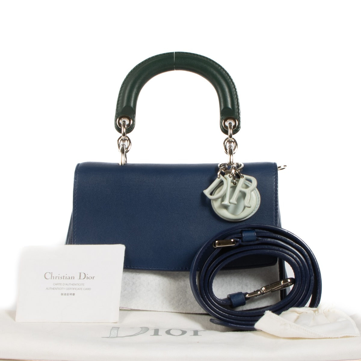 Buy online authentic second hand Christian Dior Blue Small Be Dior Handbag in very good condition at Labellov in Antwerp