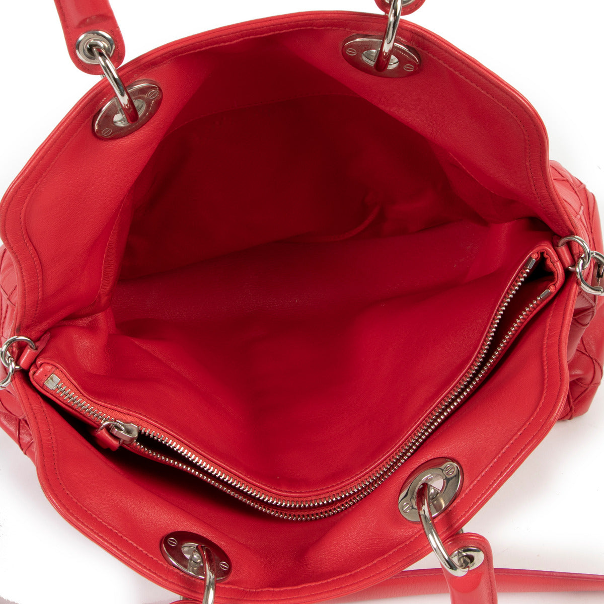 Sac à bandoulière Christian Dior en cuir d'agneau matelassé Cannage rose foncé