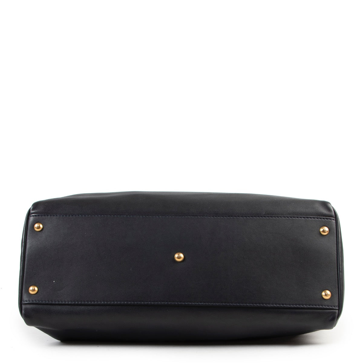 koop veilig online tegen de beste prijs Fendi Dark Blue Denim Zucca Peekaboo Satchel Bag