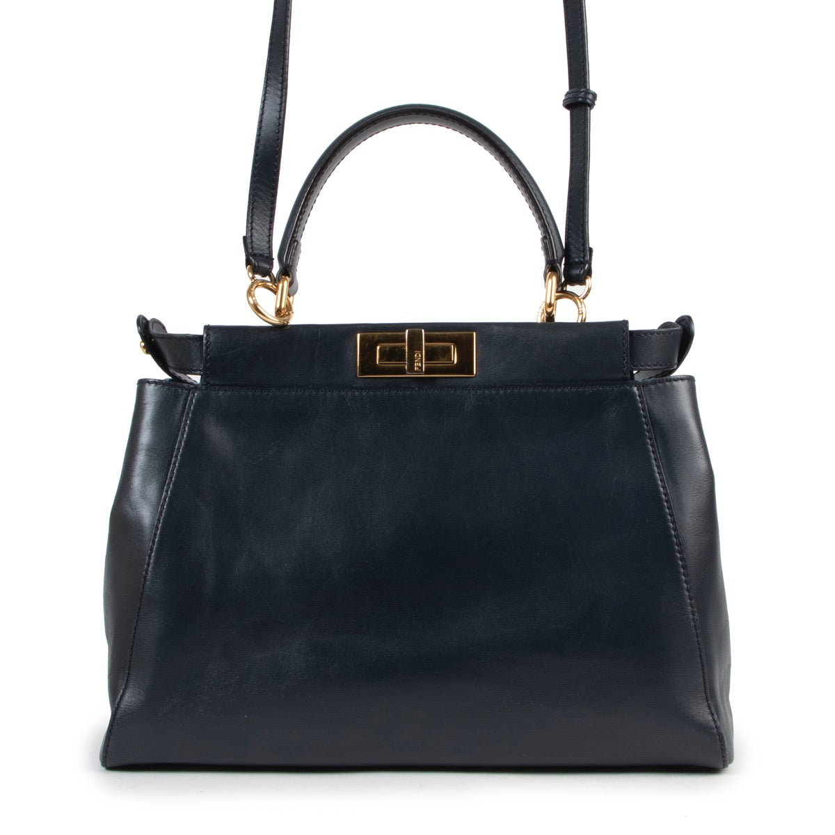Sac Peekaboo Fendi en cuir bleu et turquoise