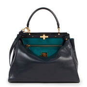 Fendi Blue Leather Peekaboo Bag
