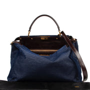 Shop safe online at Labellov for the best price. shop safe online your secondhand Fendi Blue Denim Peekaboo Top Handle Bag