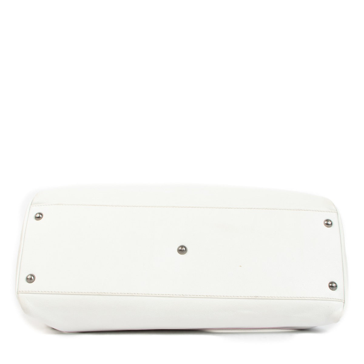 Fendi White Goatskin Large Peekaboo Bag
