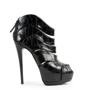 Giuseppe Zanotti Crocodile platform peep toe sandal boots strap