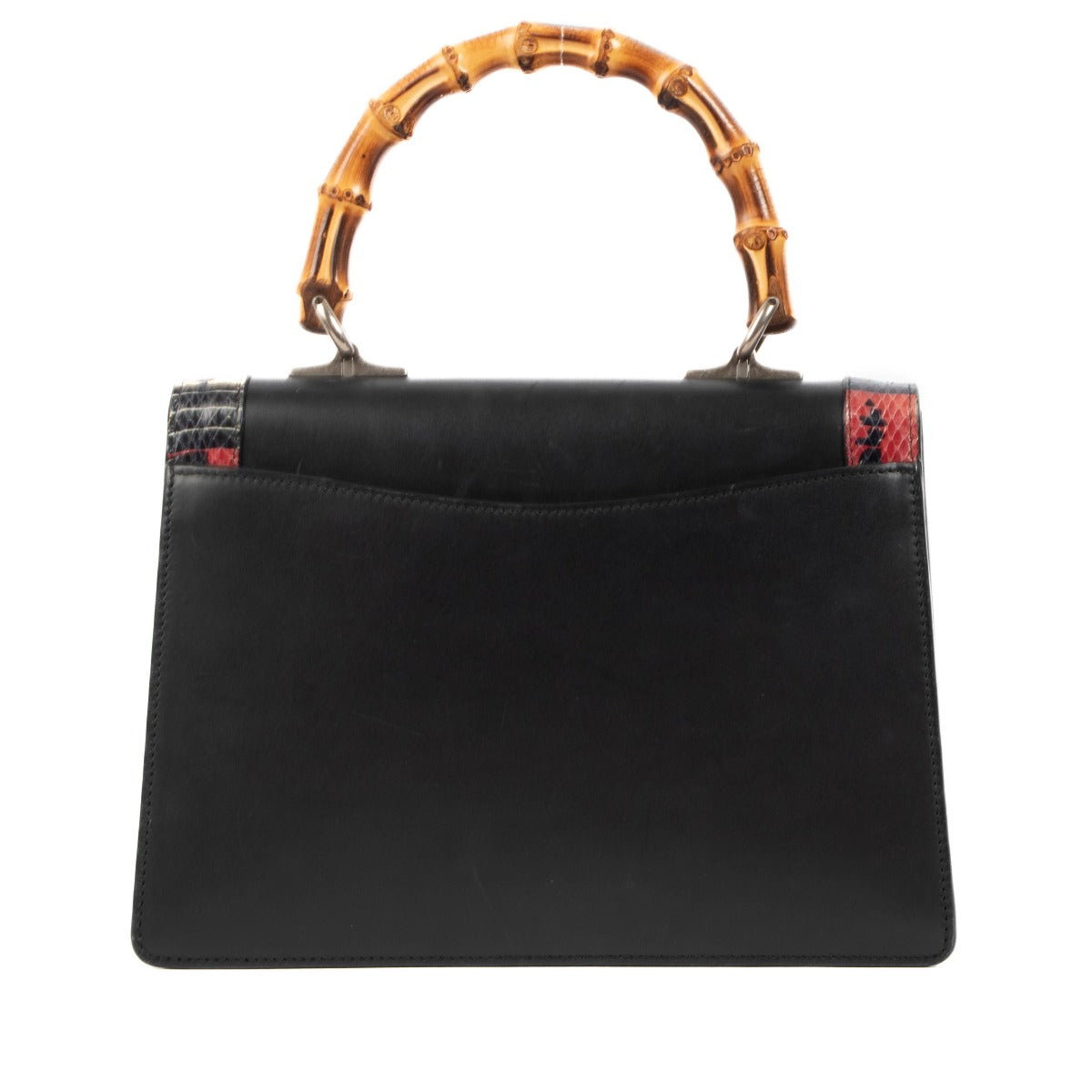 Gucci Black Leather Lilith Bamboo Handle Bag