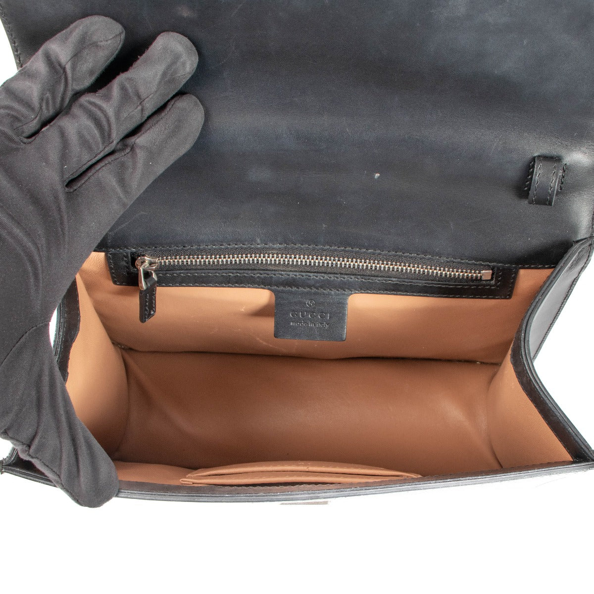 Gucci Black Leather Lilith Bamboo Handle Bag