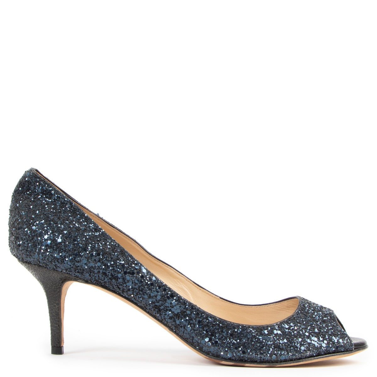 Buy online authentic second hand Jimmy Choo blue Glitter Pumps in very good condition at labellov in Antwerp