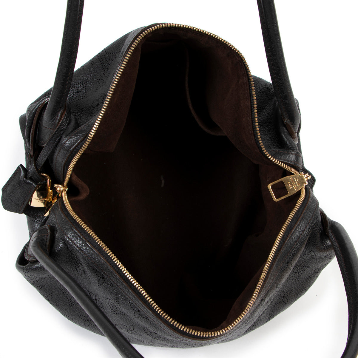 Louis Vuitton Black Mahina Leather Galatea PM Bag