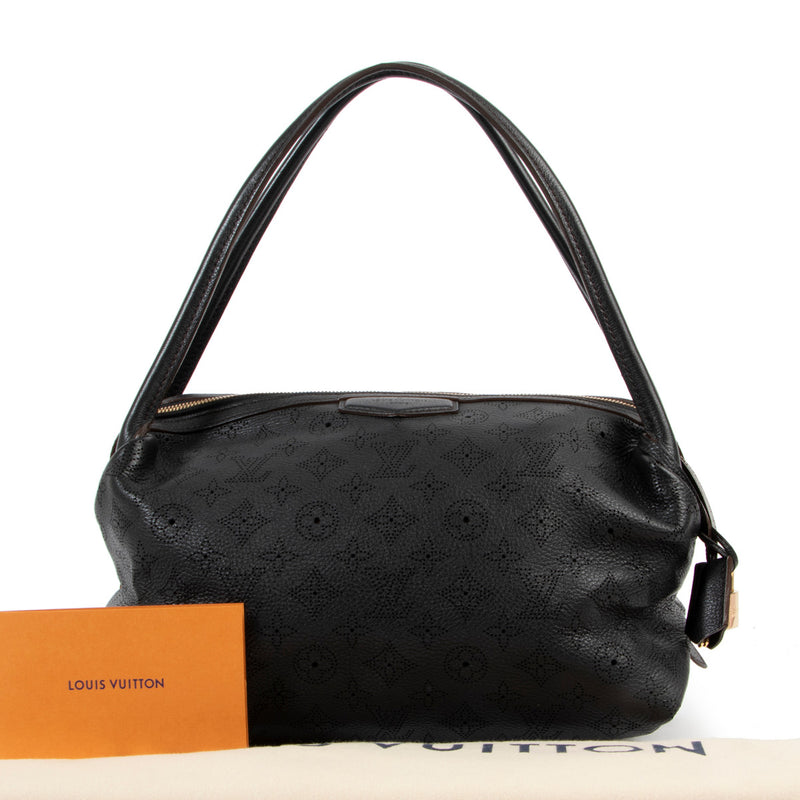 Louis Vuitton Black Mahina Leather Galatea PM Bag available at Labellov secondhand luxury in Antwerp