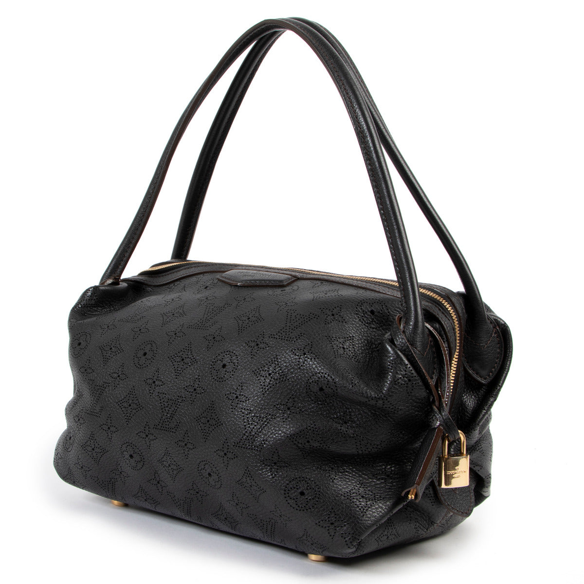 Louis Vuitton Black Mahina Leather Galatea PM Bag