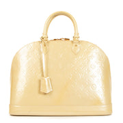 Buy authentic second hand Louis Vuitton Alma GM Monogram Vernis Blanc Corail in good condition at Labellov in Antwerp, Brussel, Knokke