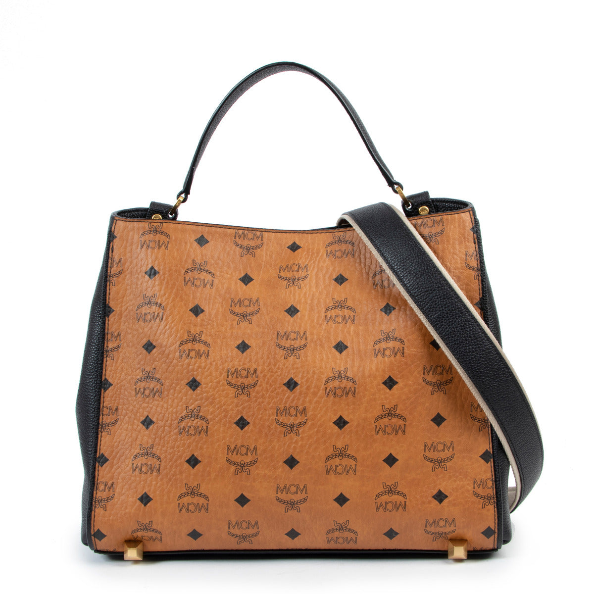 MCM Camel Corina Visetos Shoulder Bag