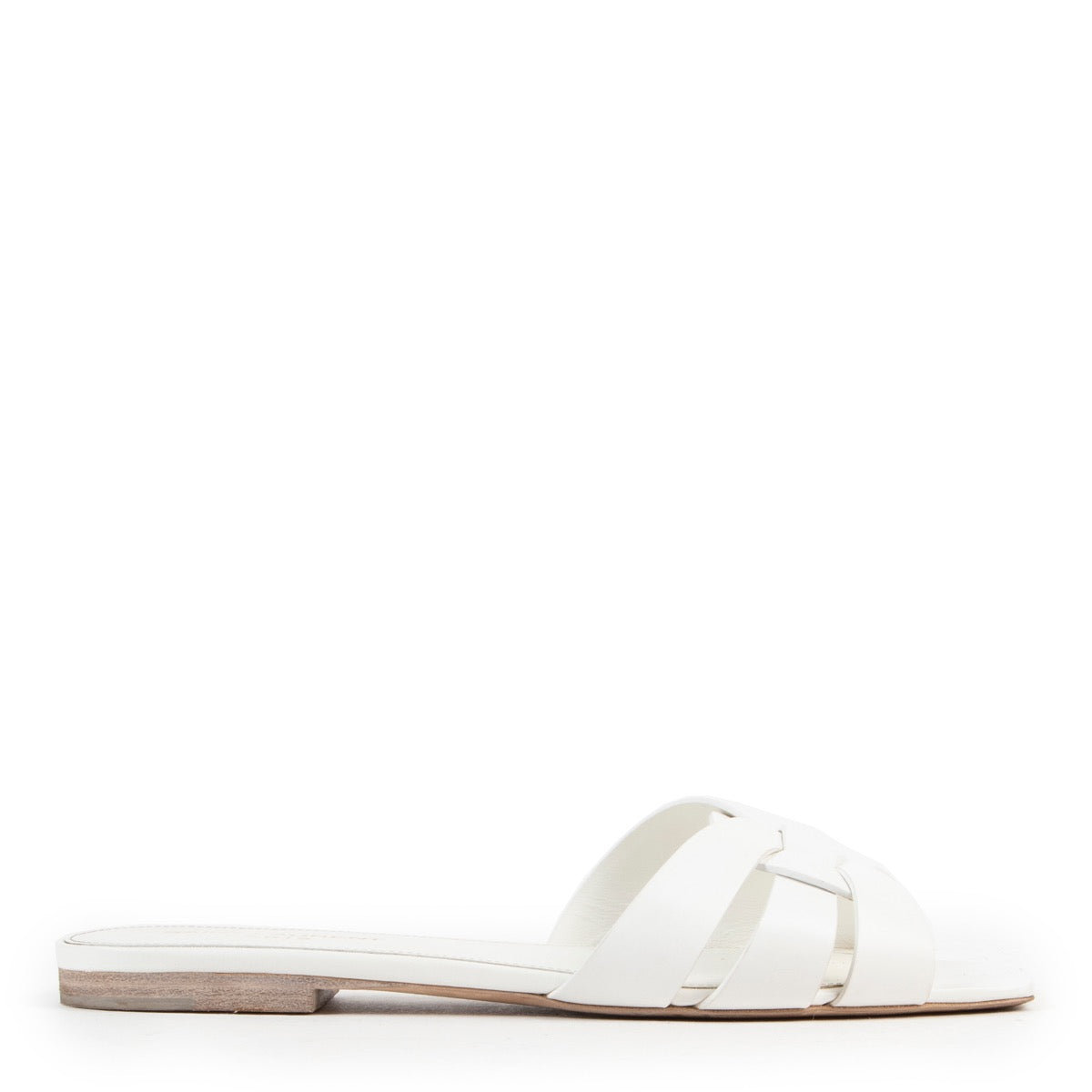 Shop safe online authentic Saint Laurent White Tribute Sandals in Size 37,5