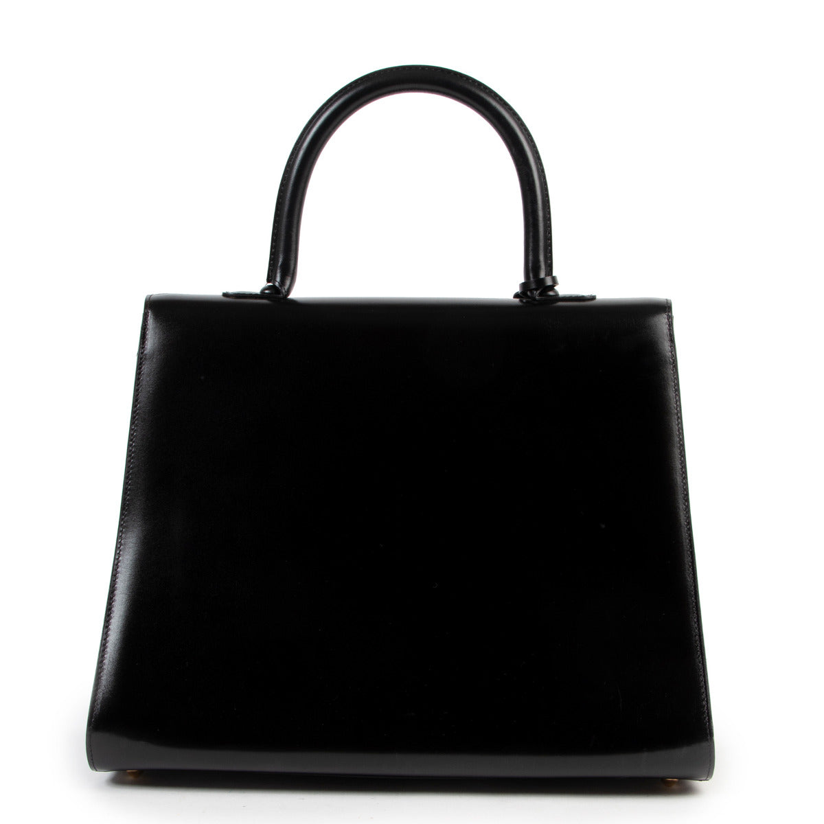 Delvaux Brillant GM Black Boxcalf Purple Python Flap