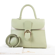 100% authentic Delvaux Pistache Green Colorblock Brillant GM for sale at Labellov secondhand luxury in Antwerp