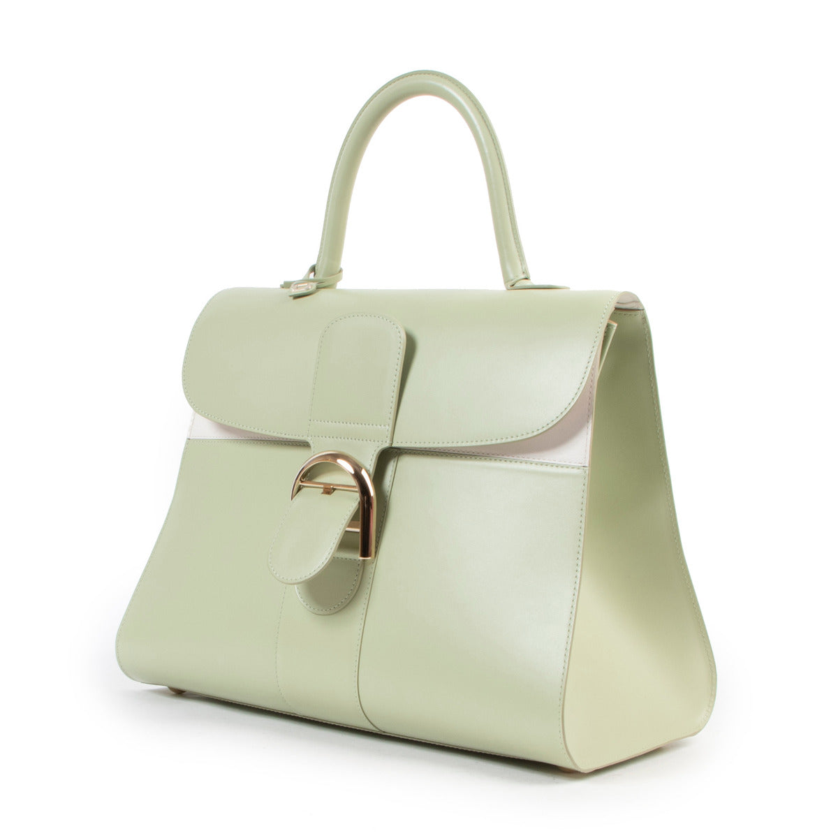 Delvaux Pistache Green Colorblock Brillant GM