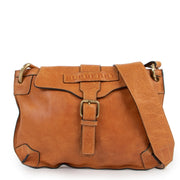 Vintage second hand Burberry London Camel Leather Messenger Bag at Labellov