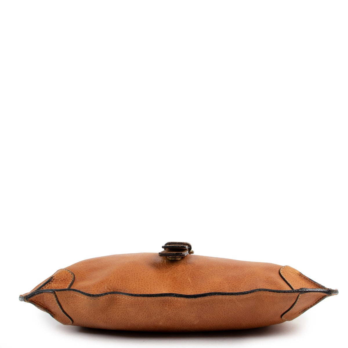 Vintage second hand Burberry London Camel Leather Messenger Bag at Labellov