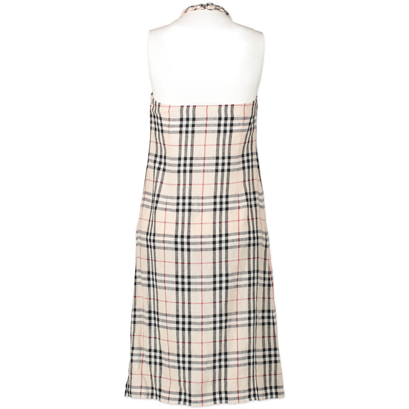 Burberry Monogram Linnen Halterjurk - maat 36