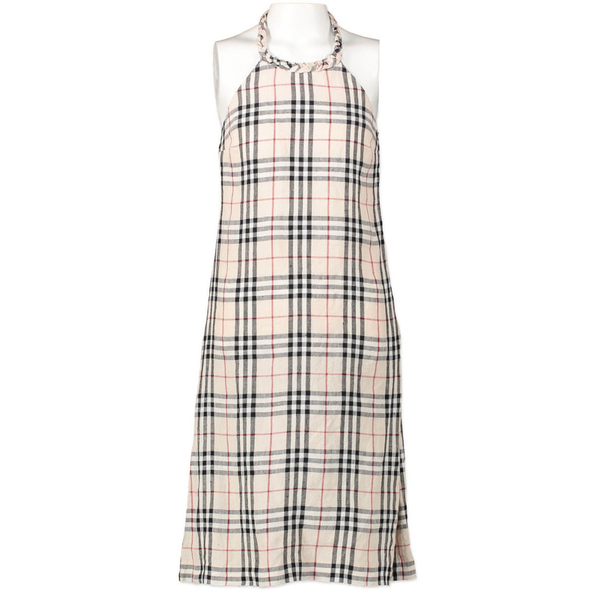 Burberry Monogram Linnen Halterjurk - maat 36