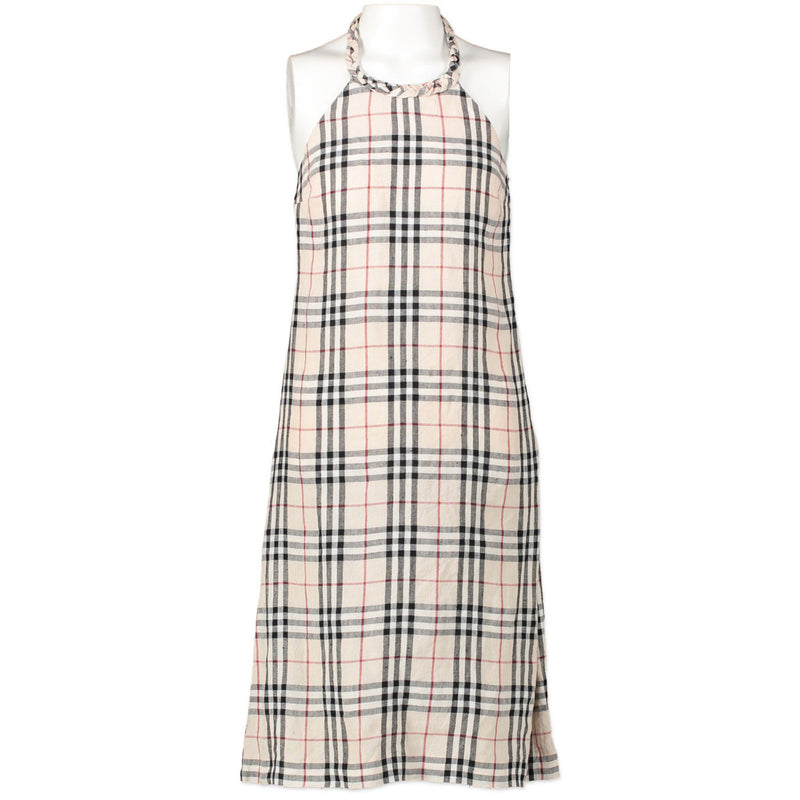 Burberry Monogram Linnen Halterjurk - maat 36