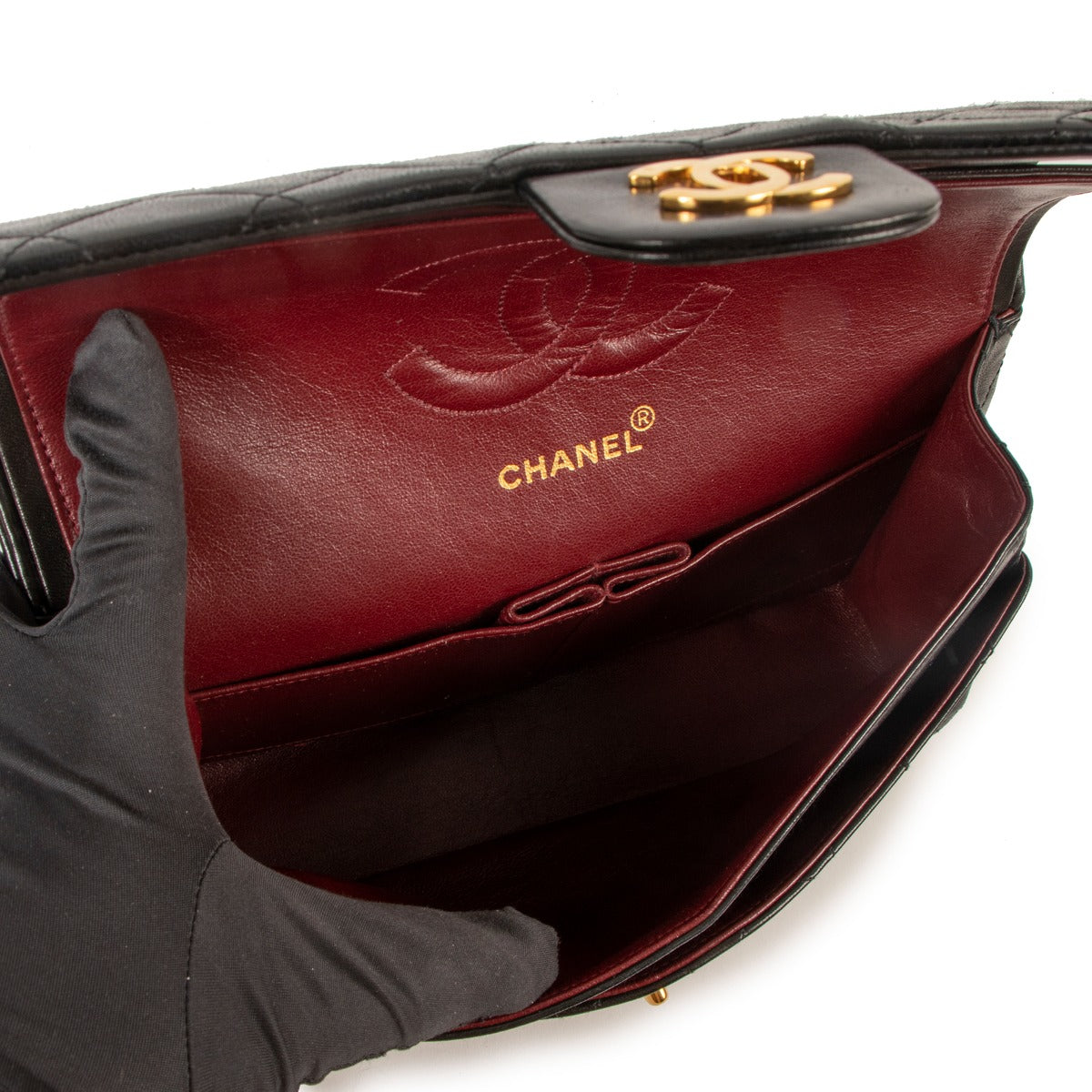 Shop authentic second hand Chanel Black Vintage Lambskin Medium Classic Flap Bag at Labellov