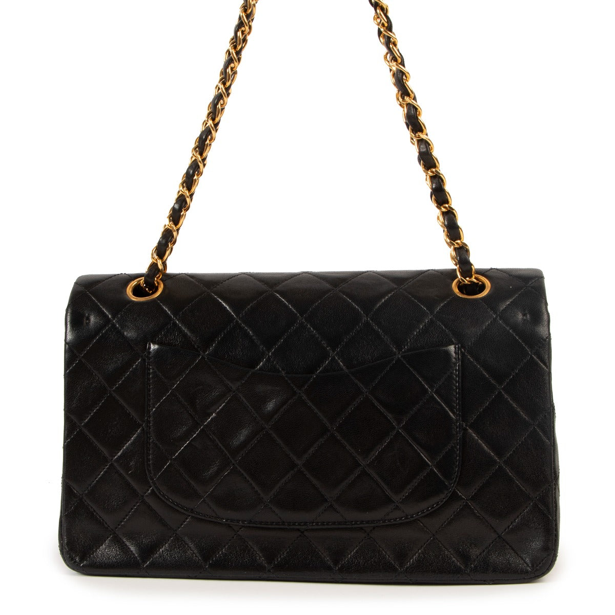 Shop authentic second hand Chanel Black Vintage Lambskin Medium Classic Flap Bag at Labellov