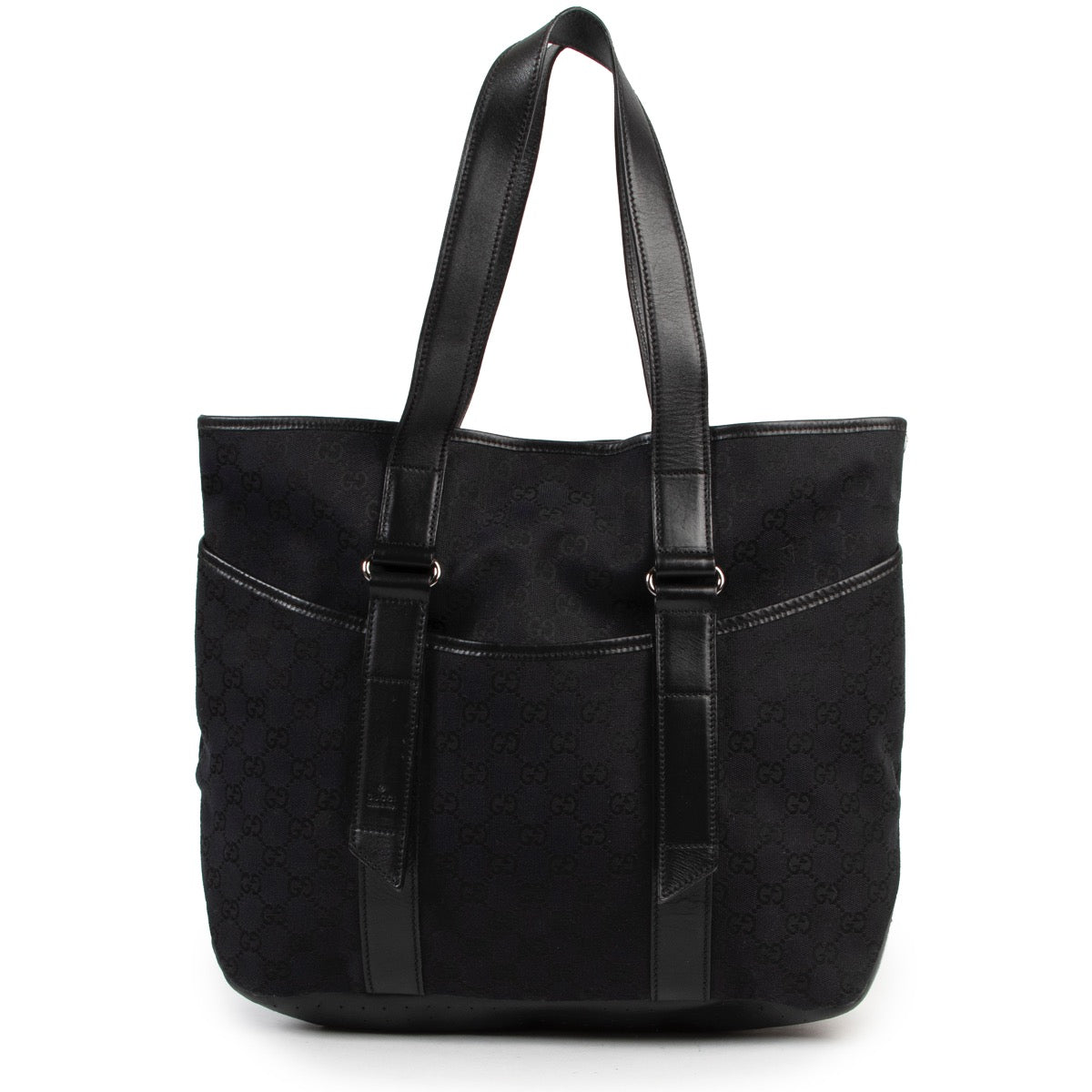 Gucci Black Monogram Canvas Shoulder Bag