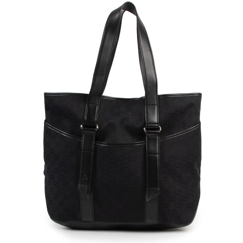Gucci Black Monogram Canvas Shoulder Bag