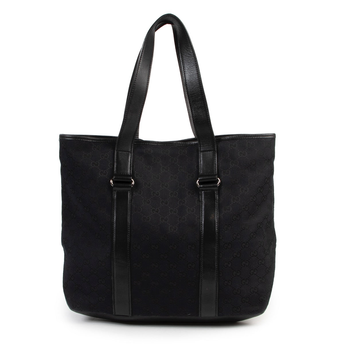 koop veilig online tegen de beste prijs Gucci Black Monogram Canvas Shoulder Bag