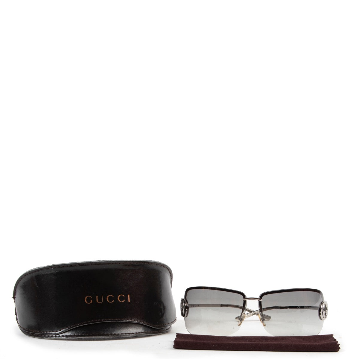 Gucci Black Big Rimlesss Retro Sunglasses