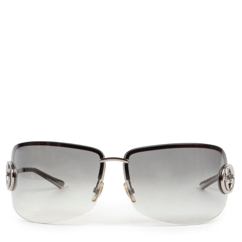 Gucci Black Big Rimlesss Retro Sunglasses