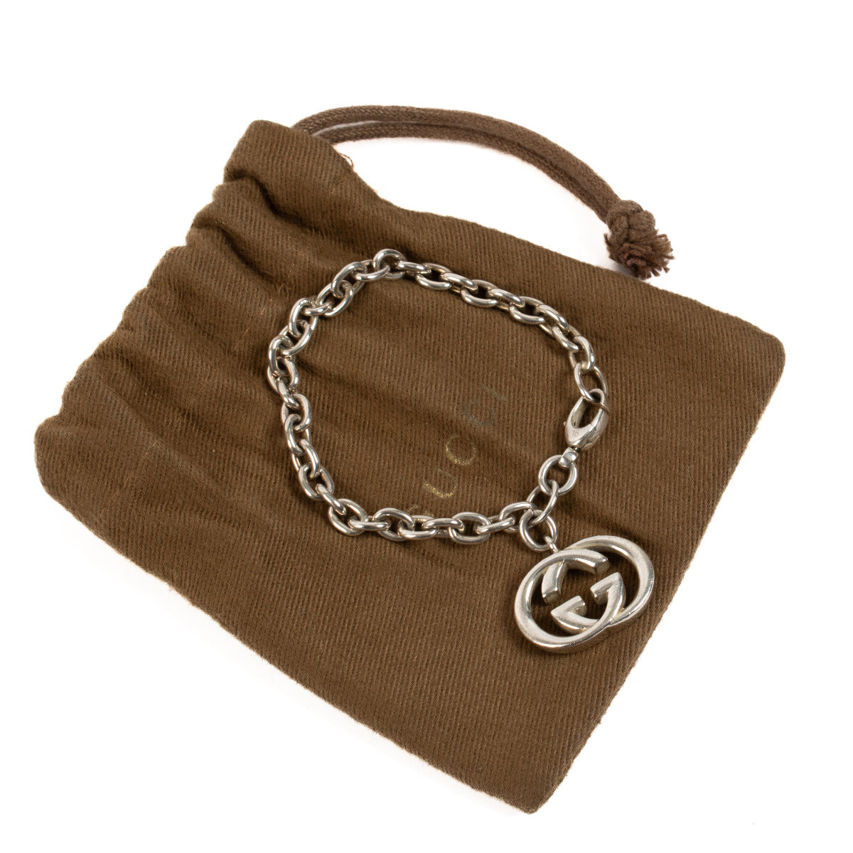 Gucci Silver-toned Metal GG Bracelet