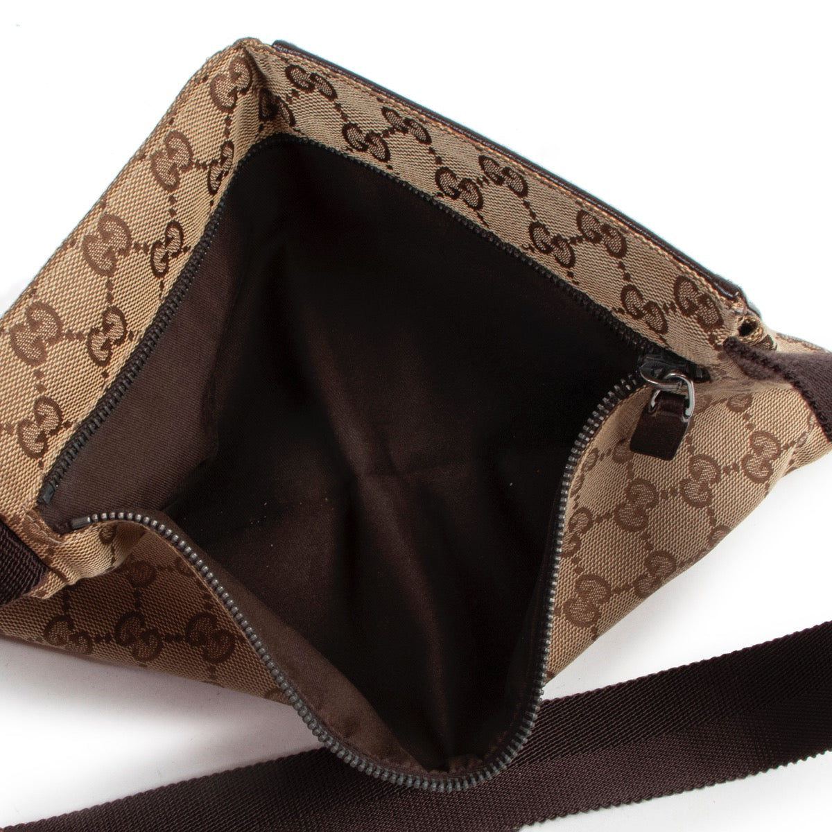 Gucci Brown Monogram Belt Bag koop veilig online Gucci Brown Monogram Belt Bag