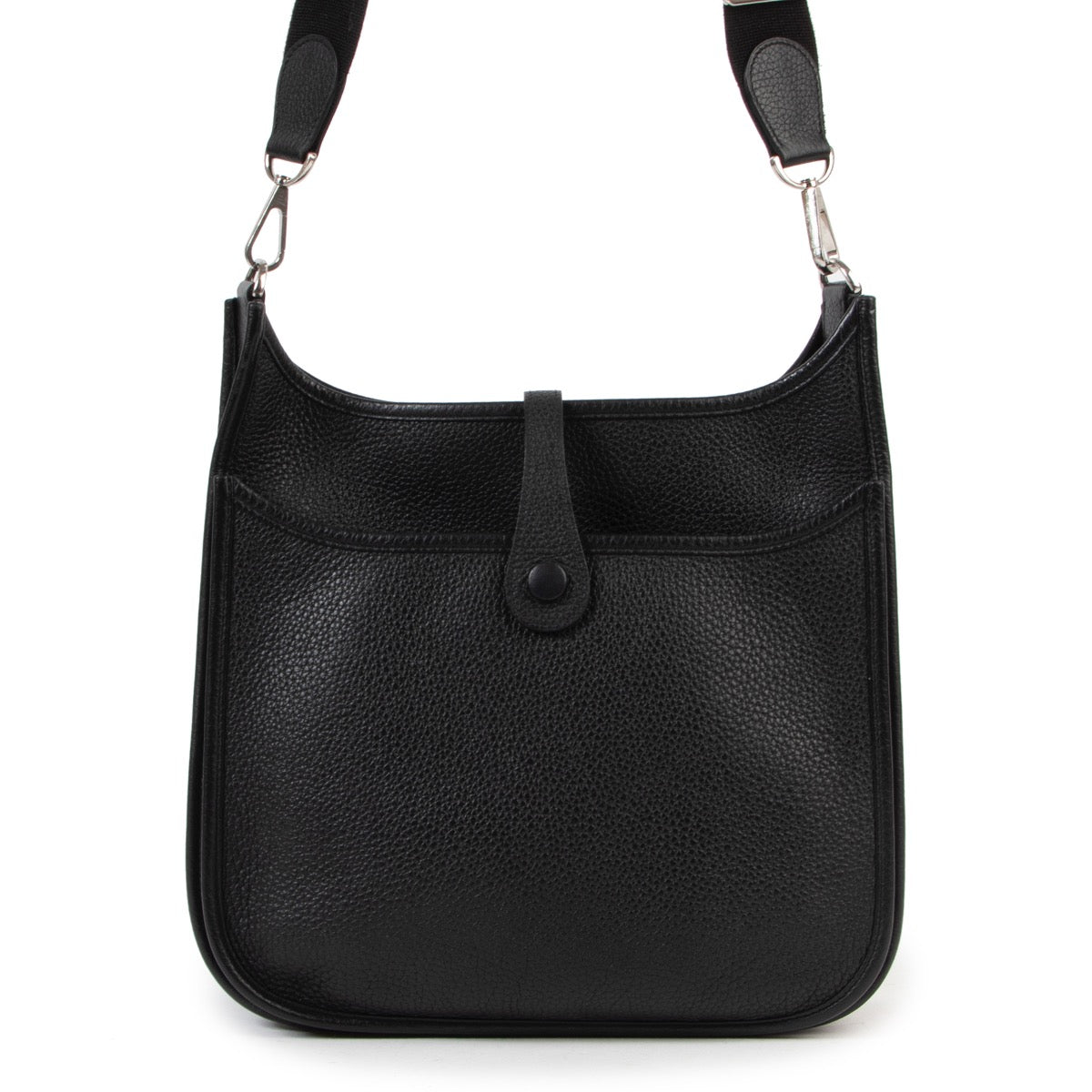 koop veilig online tegen de beste prijs Hermès Evelyne Black Clemence Taurillon PM