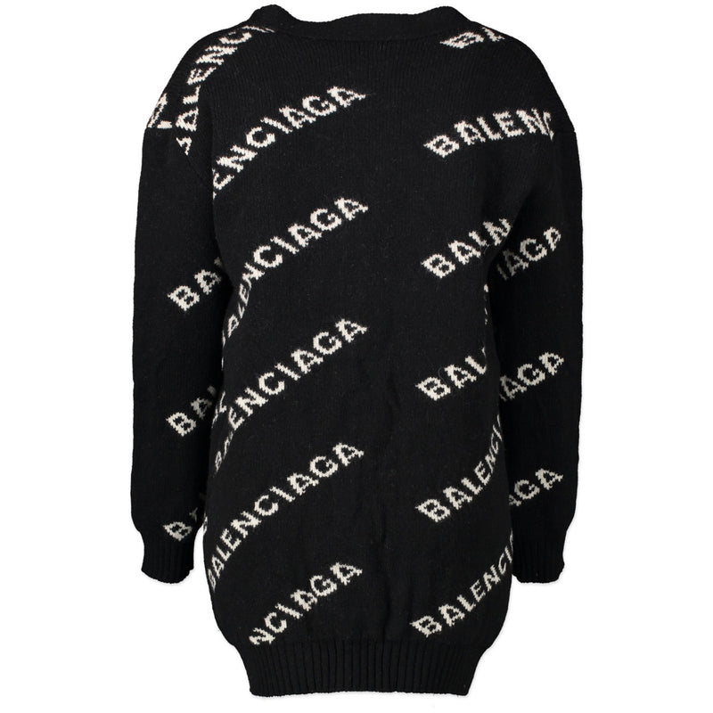 Balenciaga Black Logo Cardigan - size 36