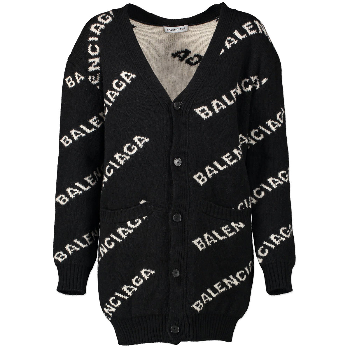 Balenciaga Black Logo Cardigan - size 36