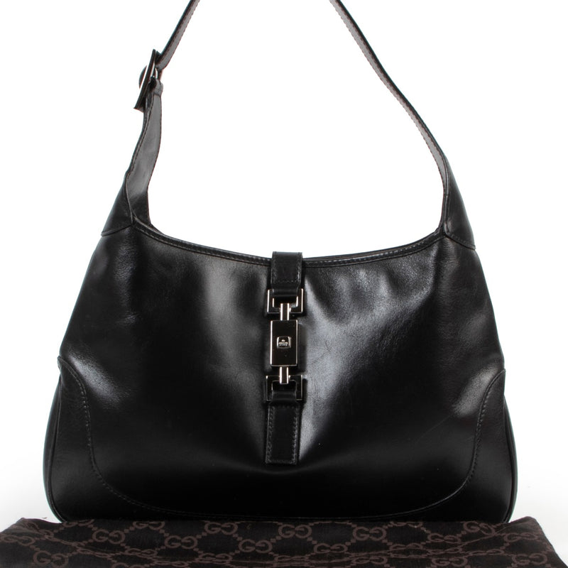 Authentique seconde main Gucci Black Leather Jackie 1961 Medium Hobo Bag Designer Bags Fashion Luxury Vintage Webshop Sûr Achat en ligne sécurisé