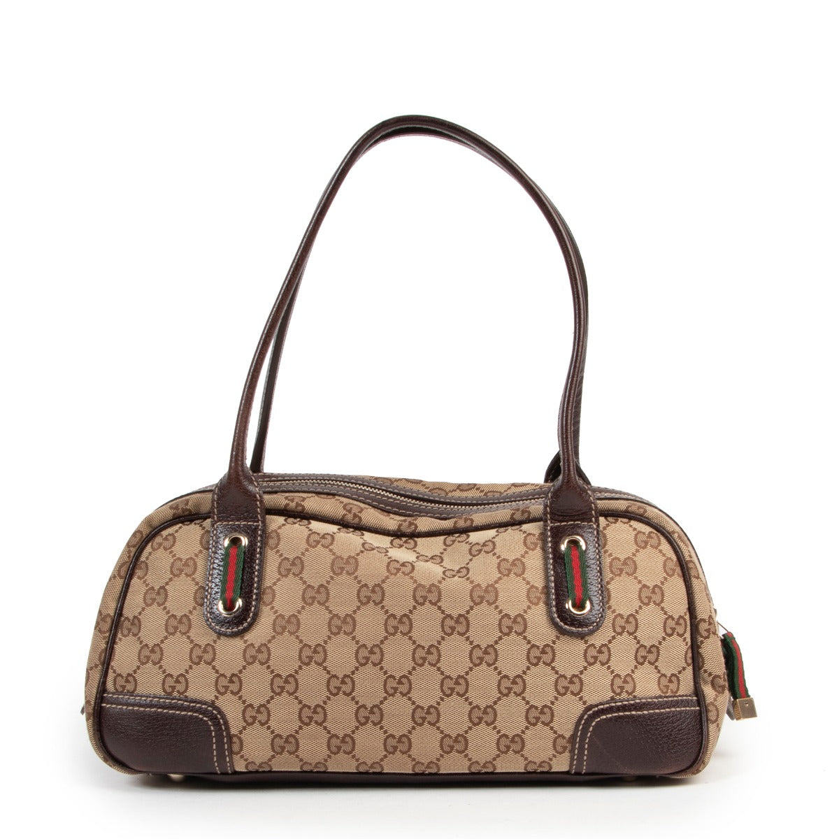 Shop safe online authentic second hand Gucci Monogram Top Handle Boston Bag