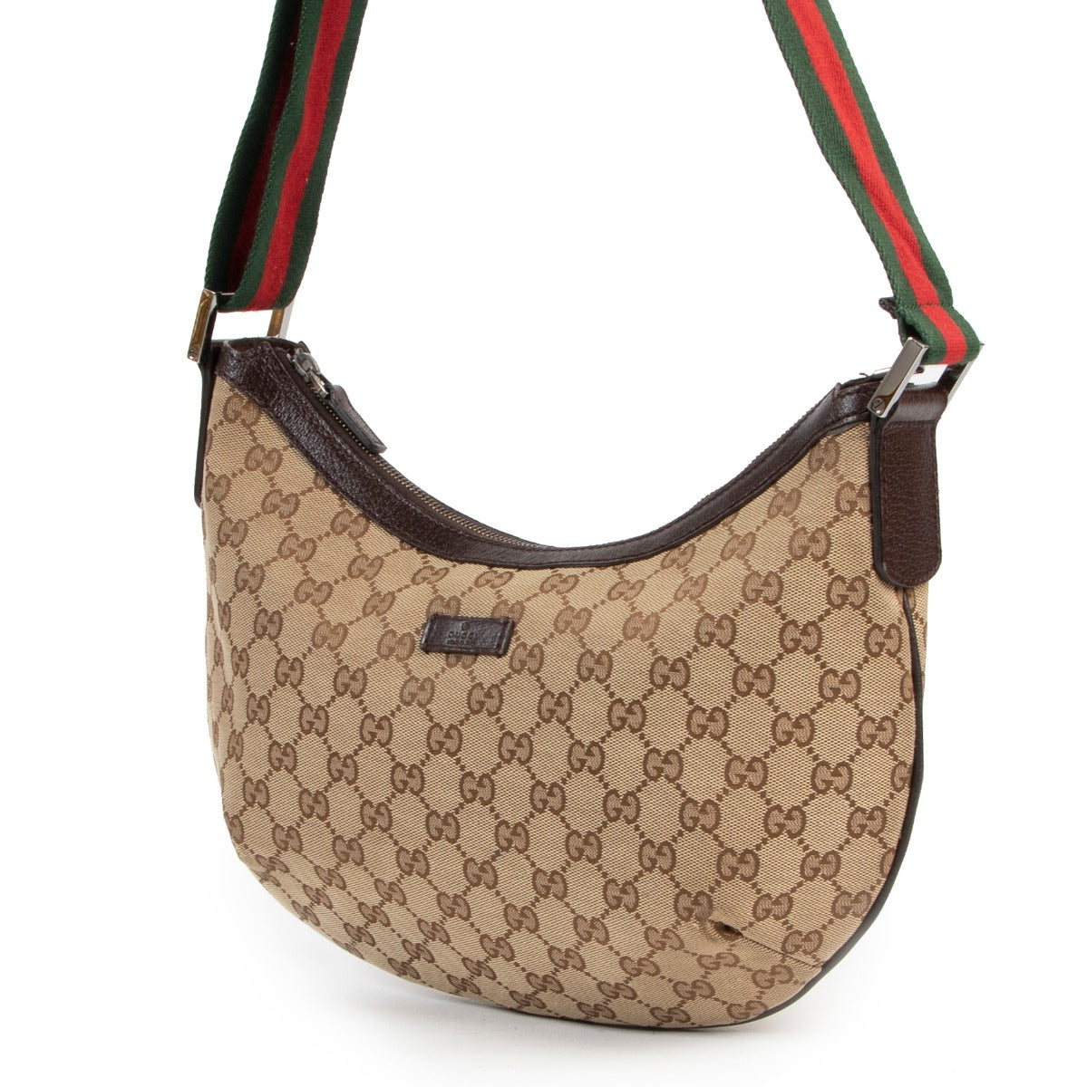 Koop veilig online authentieke tweedehands Gucci Canvas Web Crossbody Bag