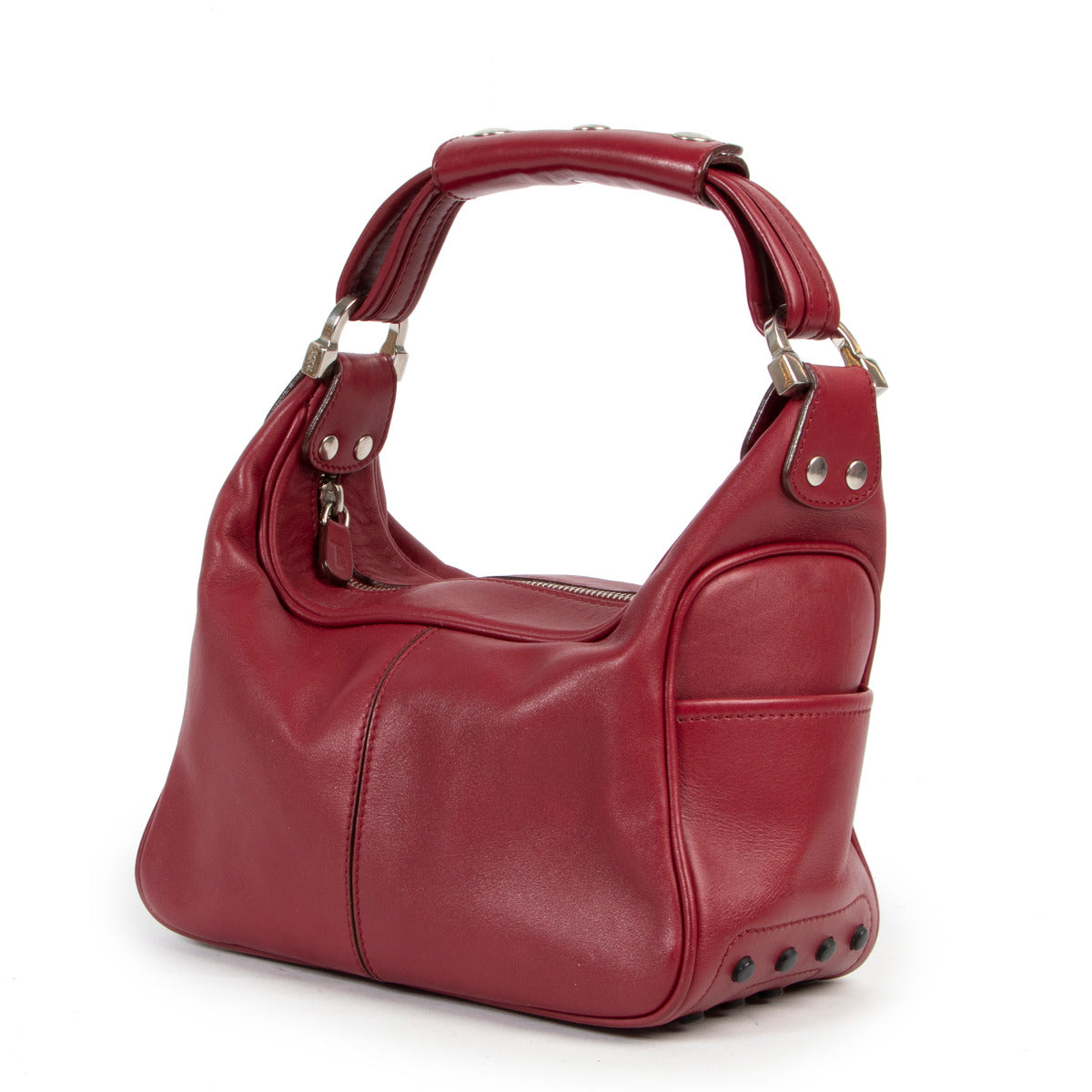 Tods Burgundy Top Handle Bag