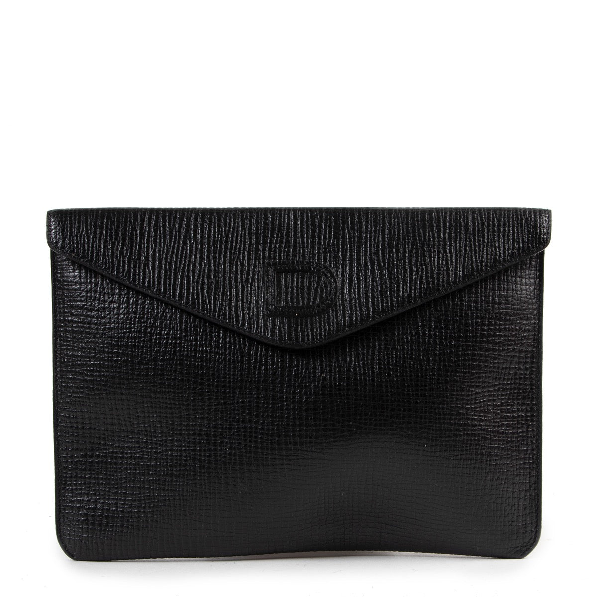 Shop safe online authentic Delvaux Black Enveloppe Clutch at the right price