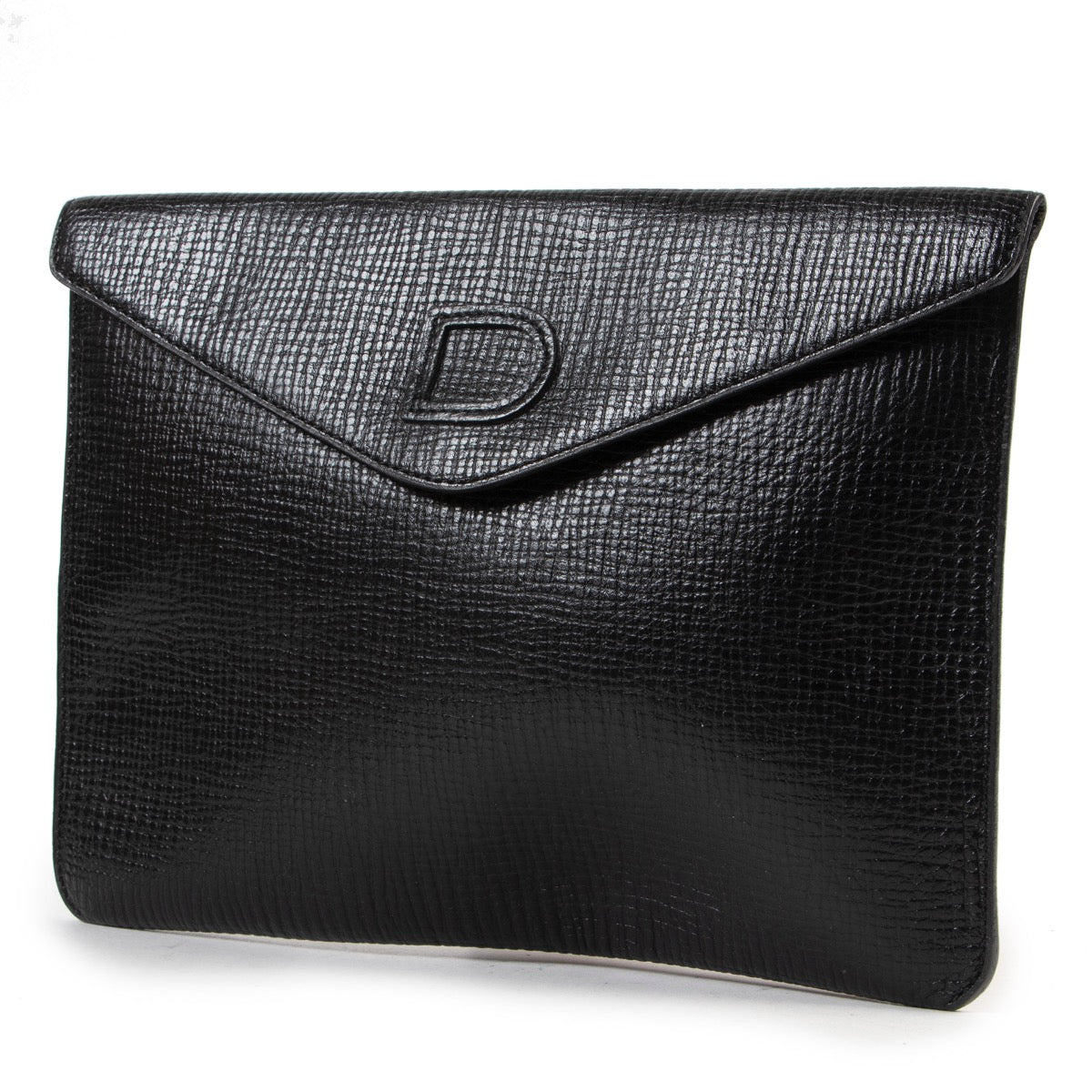 Veilig online kopen van authentiek zwarte Delvaux clutch bij Labellov.com