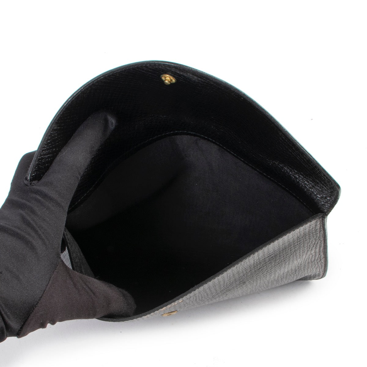 Shop safe online authentic Delvaux Black Enveloppe Clutch at the right price