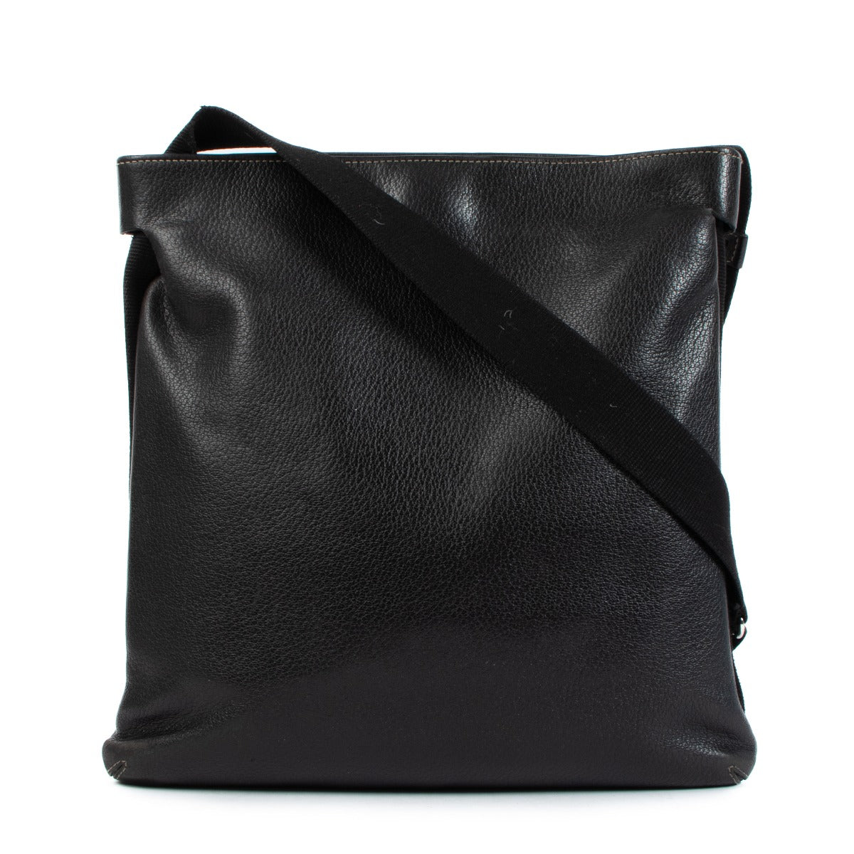 Deux de Delvaux Black Leather Crossbody Bag
