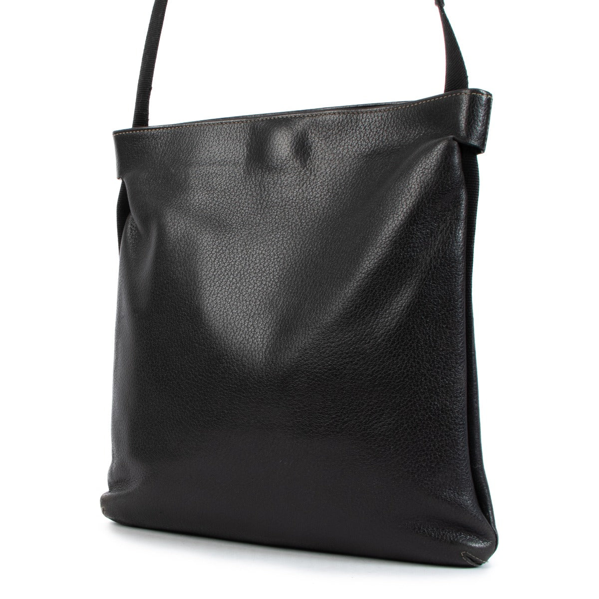 Deux de Delvaux Black Leather Crossbody Bag
